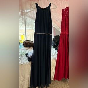 Elegant Deep Blue Sleeveless Dress